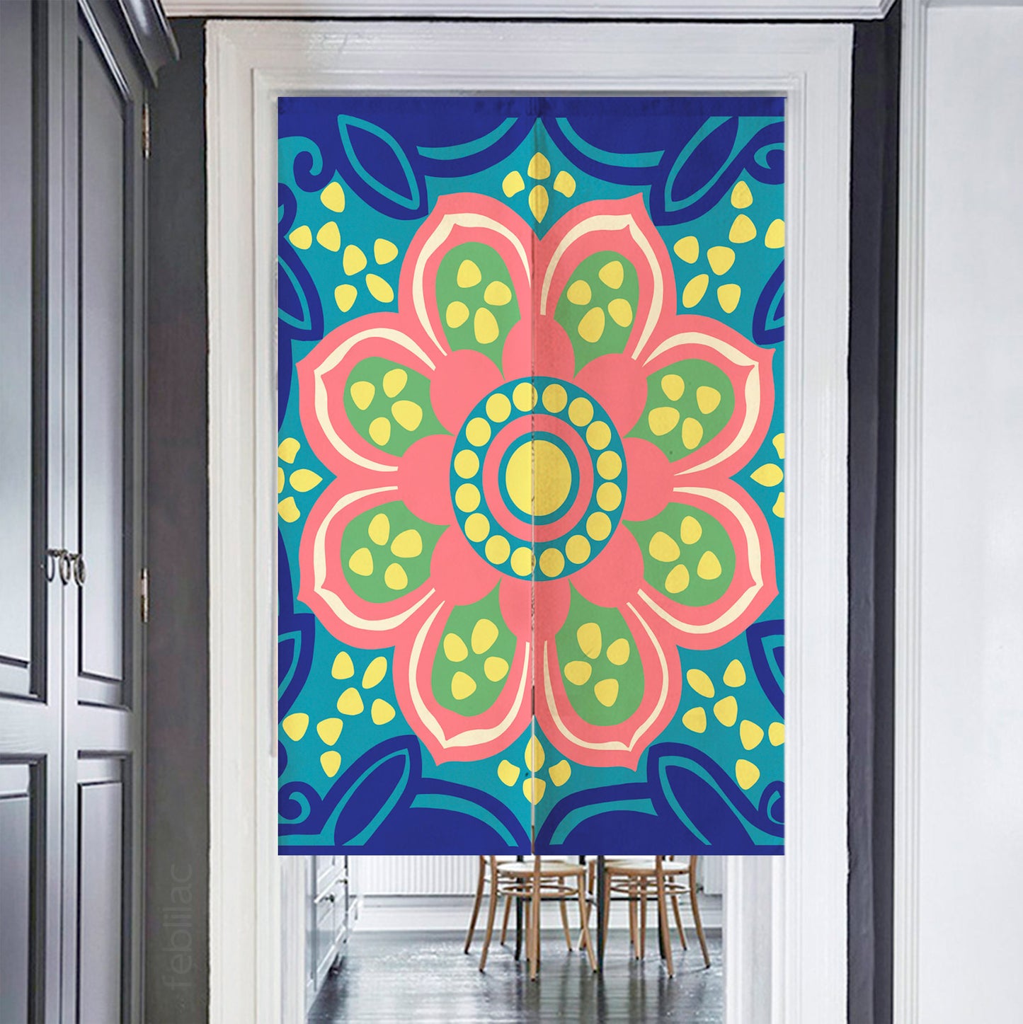 Feblilac Bohemian Lotus Door Curtain