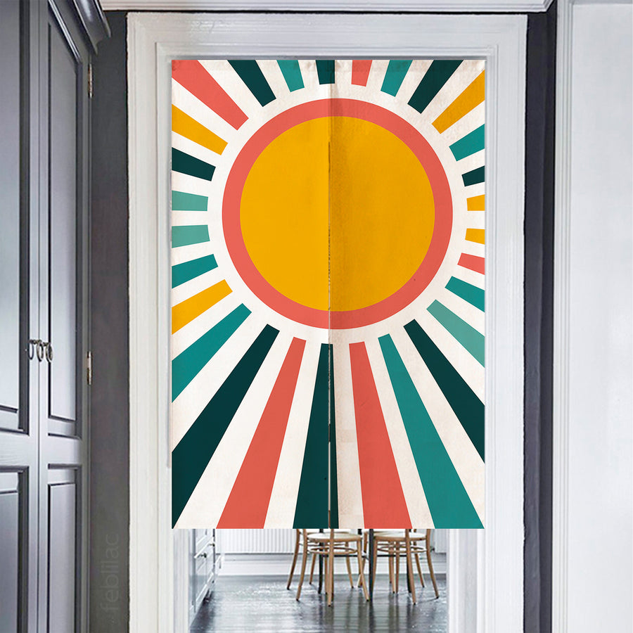 Feblilac Colorful Sun Rays Door Curtain - view 2