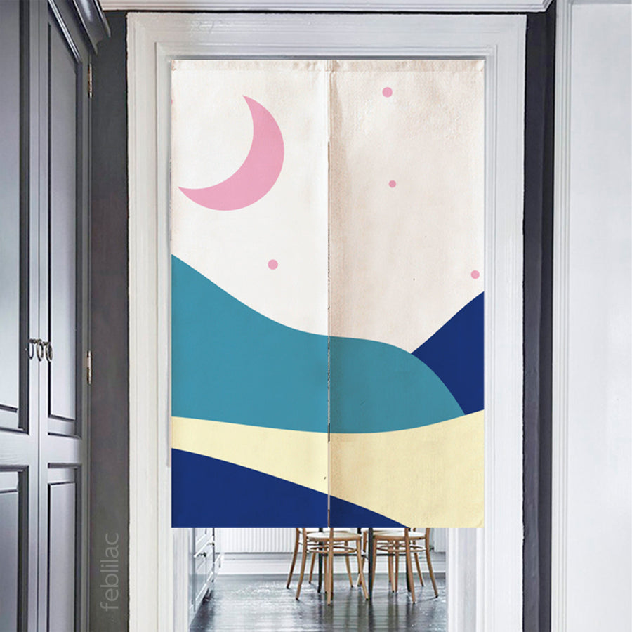 Feblilac Blue Pink Night Starry Sky Door Curtain - view 2