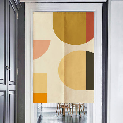 Feblilac Orange Semicircle Rectangle Door Curtain