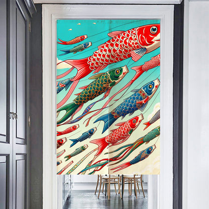 Feblilac Flying Koi Complex Version Door Curtain