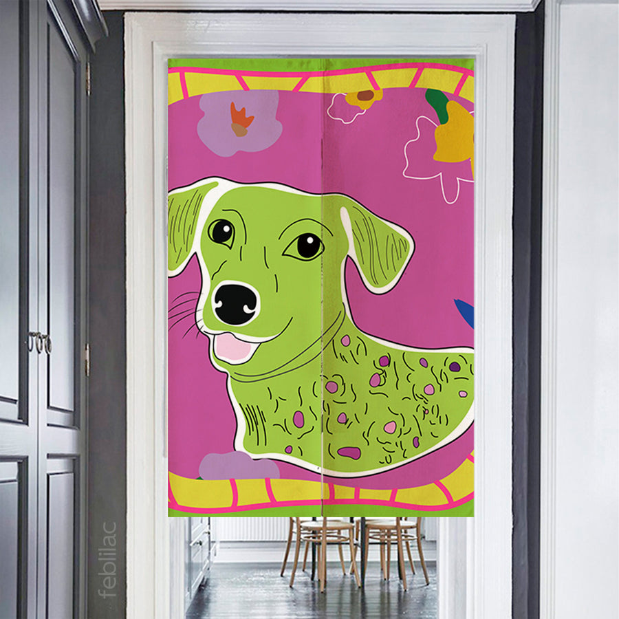 Feblilac Colorful Dog Door Curtain - view 2