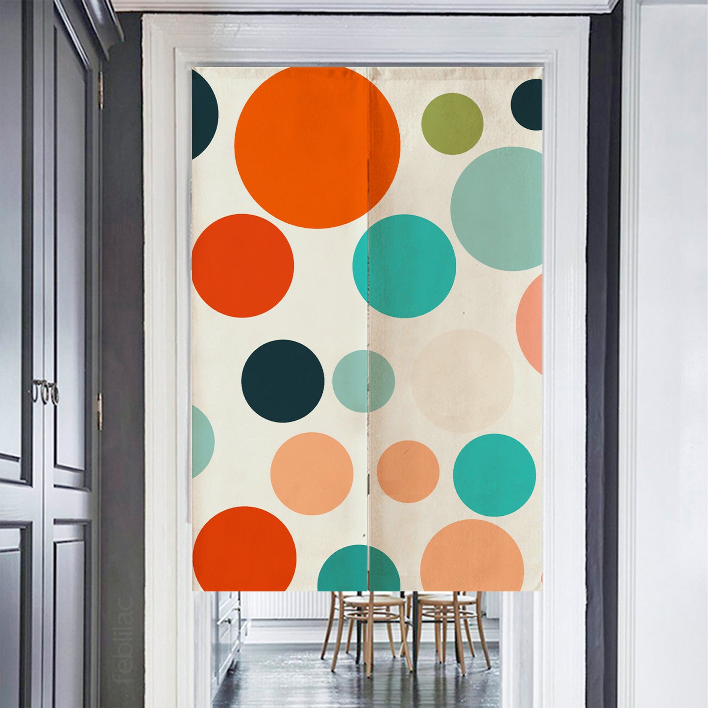 Feblilac Colorful Polka Dots Door Curtain