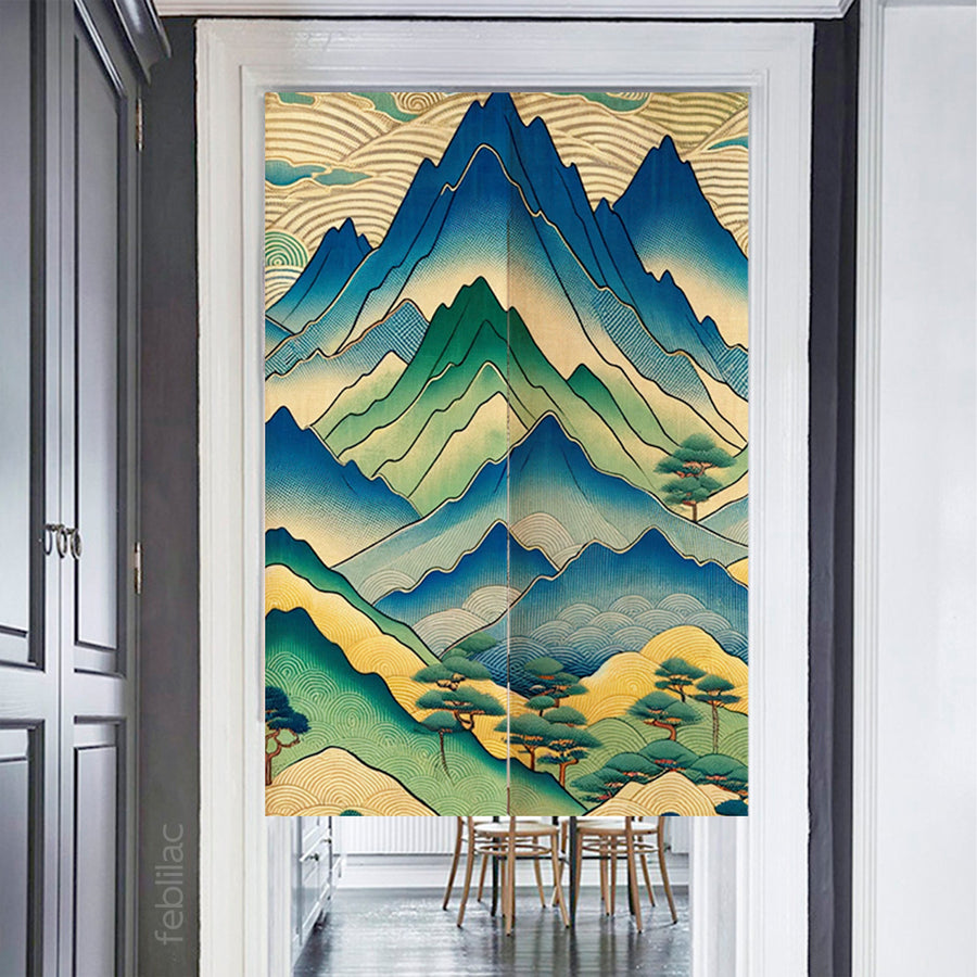 Feblilac Japanese Mountains Door Curtain - view 2