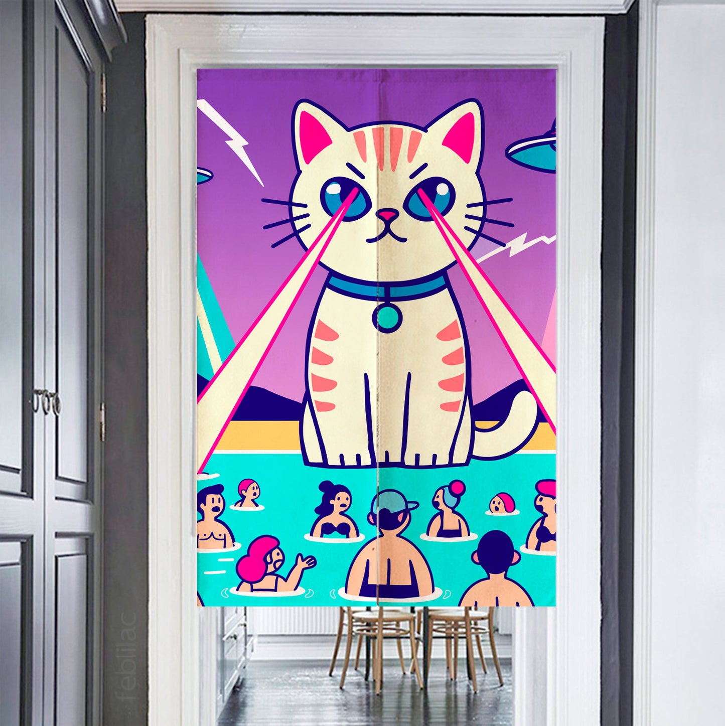 Feblilac Laser Cat Door Curtain