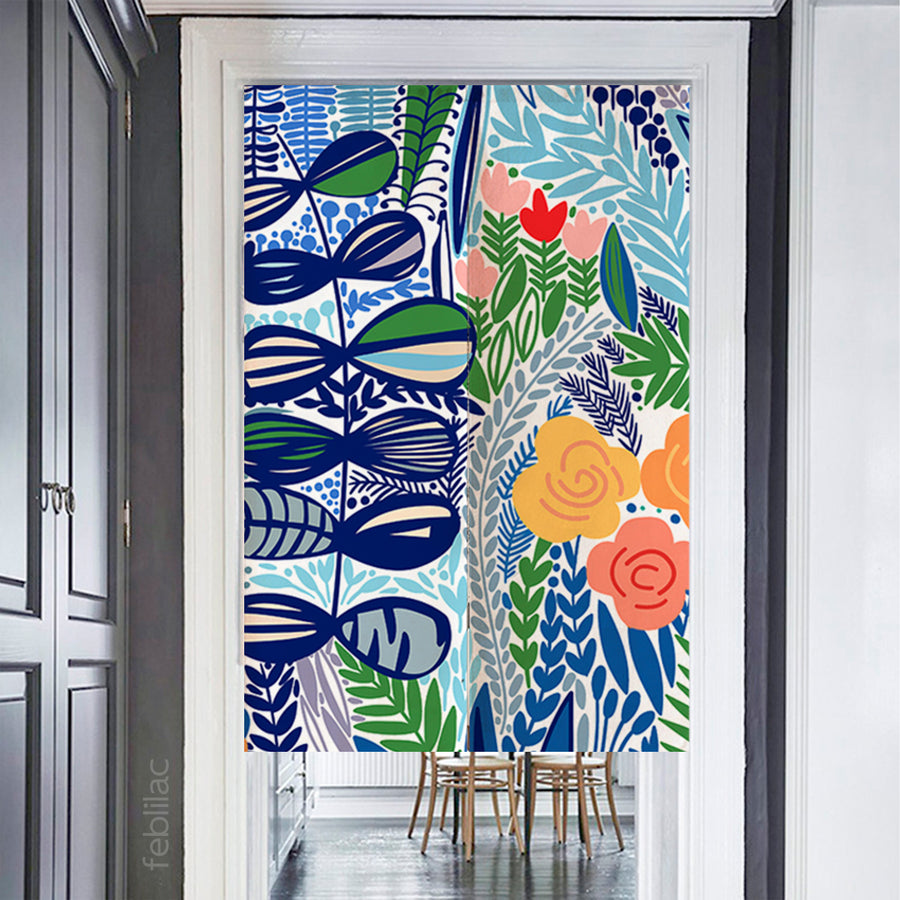 Feblilac Tropical Leaves Door Curtain - view 2