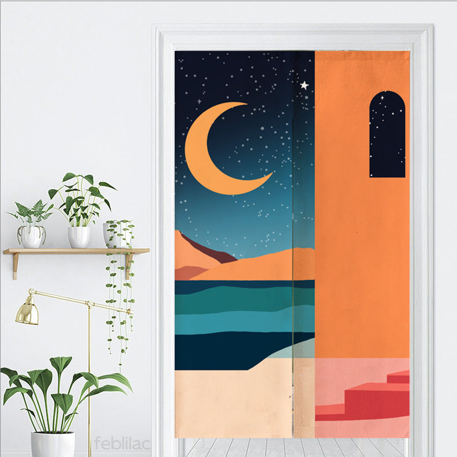 Feblilac Simple Style House Mountains Door Curtain - view 3