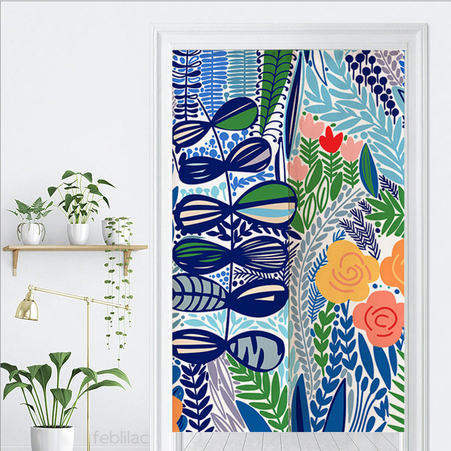 Feblilac Tropical Leaves Door Curtain - view 3