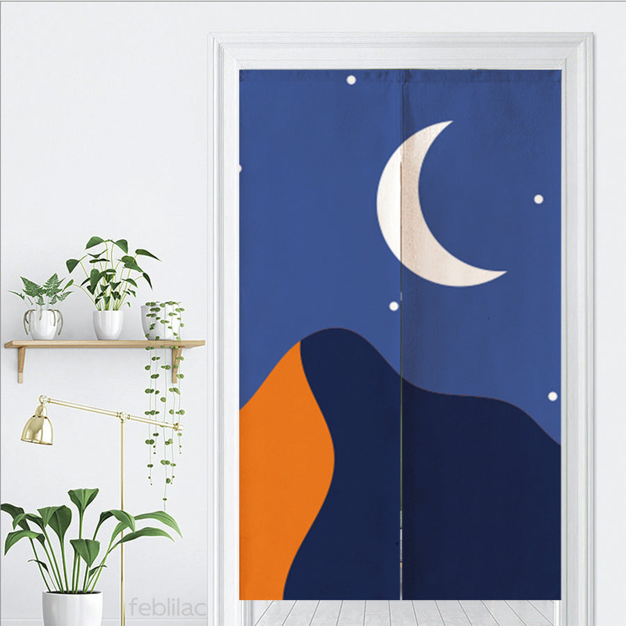 Feblilac Stars Moon and Mountains Door Curtain - view 3