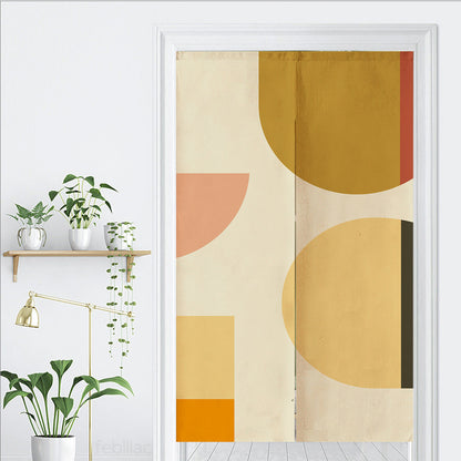 Feblilac Orange Semicircle Rectangle Door Curtain