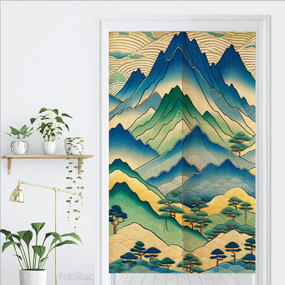 Feblilac Japanese Mountains Door Curtain