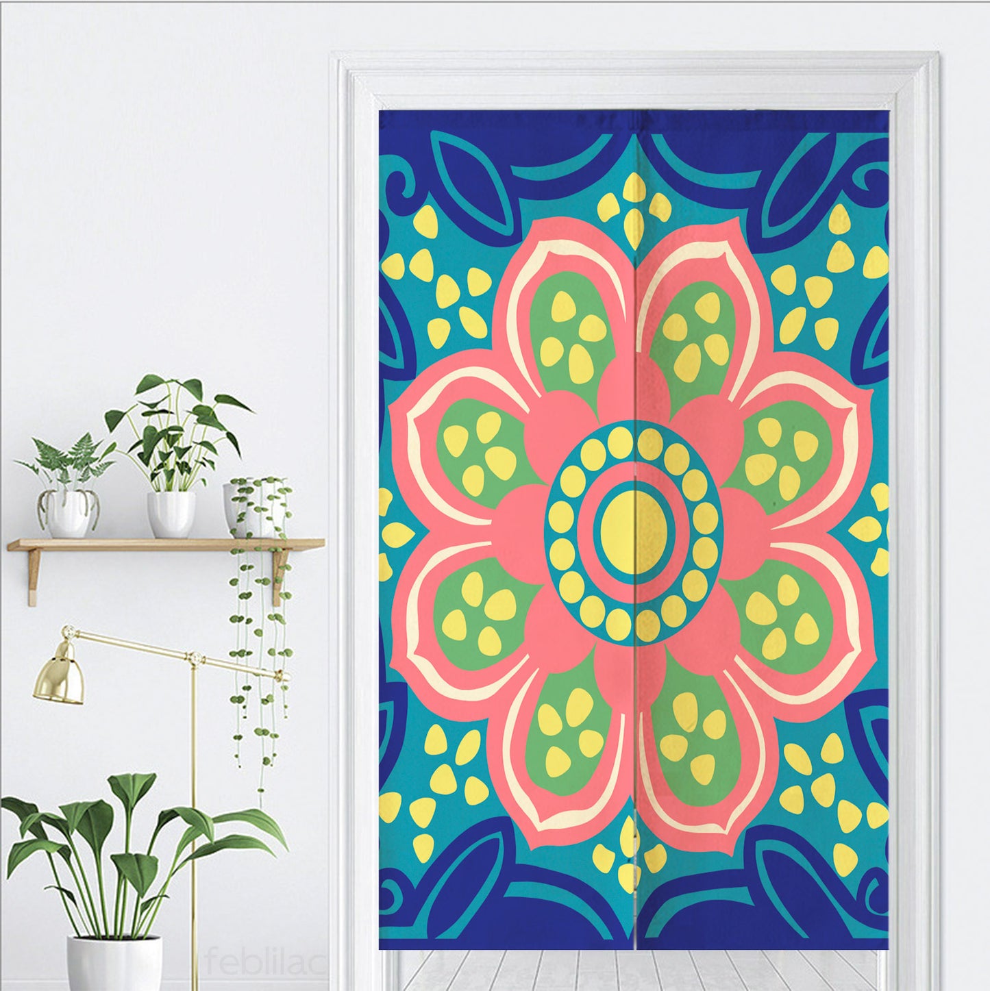 Feblilac Bohemian Lotus Door Curtain