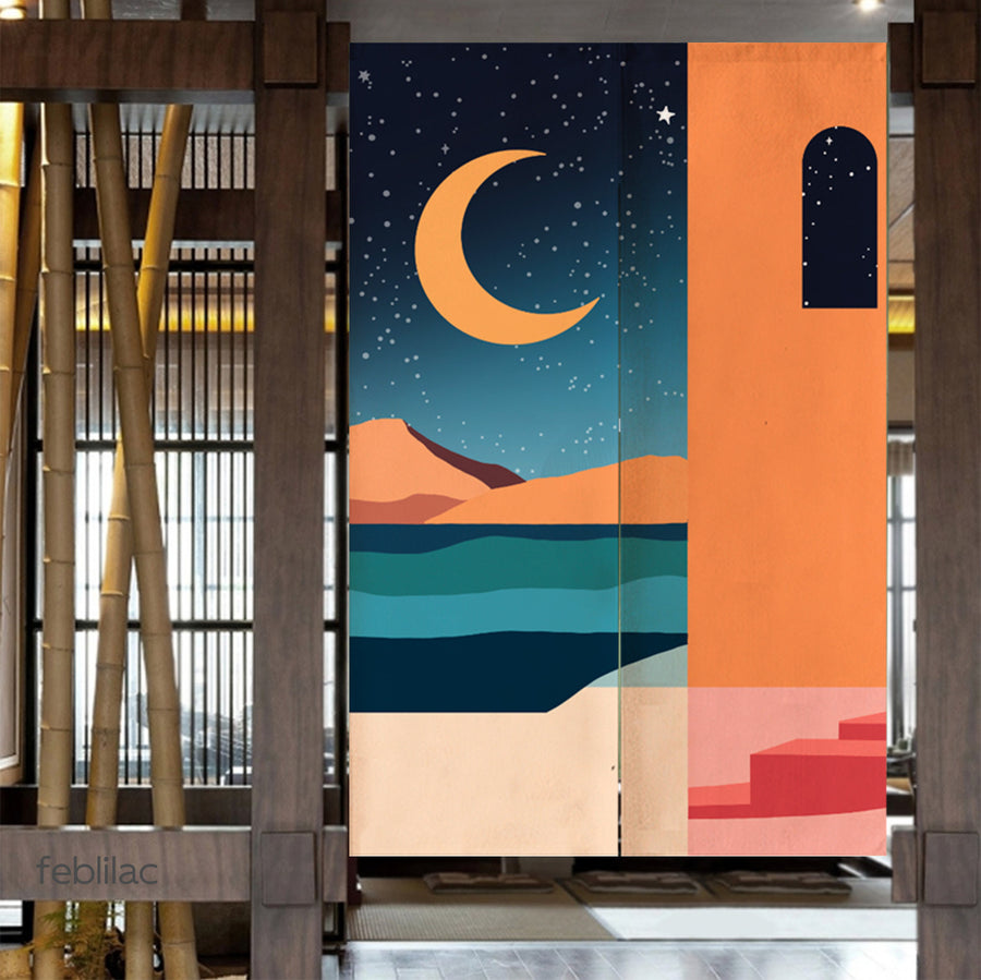 Feblilac Simple Style House Mountains Door Curtain - view 4