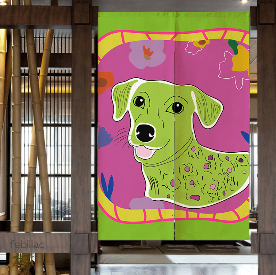 Feblilac Colorful Dog Door Curtain - view 4