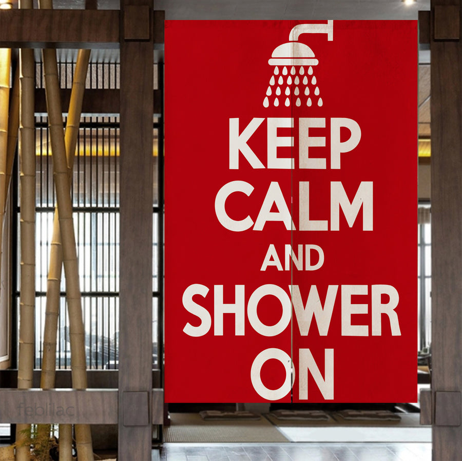 Feblilac Keep Calm Shower On Door Curtain - view 4