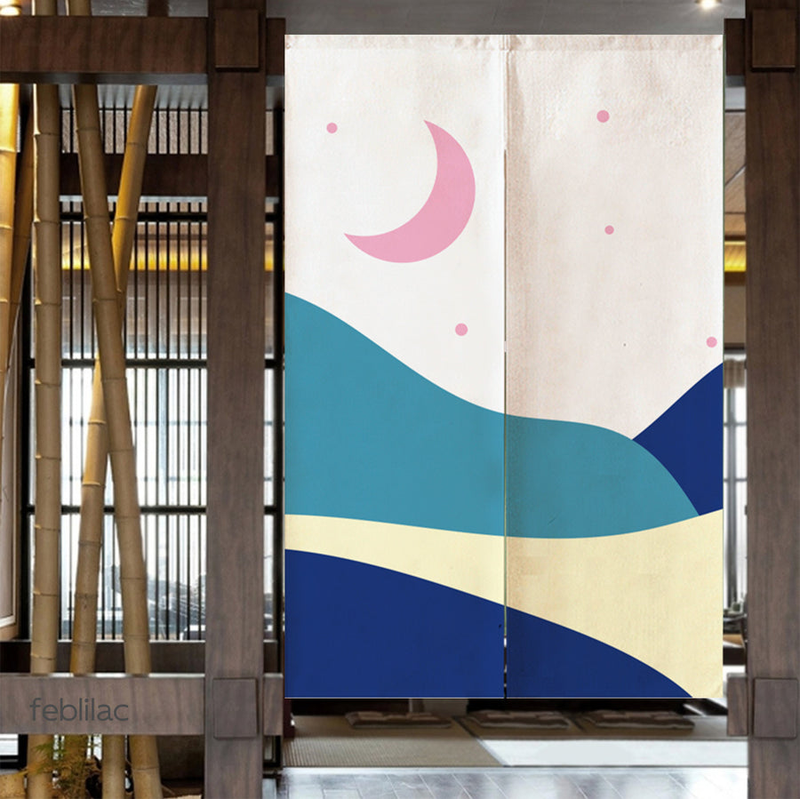 Feblilac Blue Pink Night Starry Sky Door Curtain - view 4