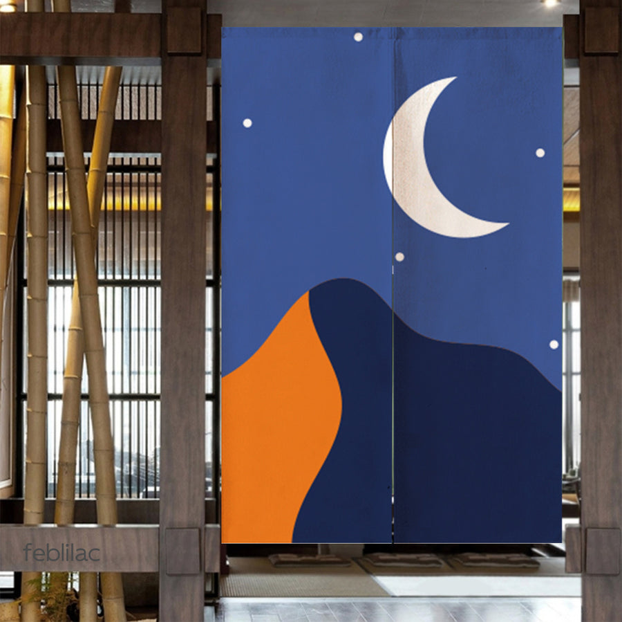 Feblilac Stars Moon and Mountains Door Curtain - view 4
