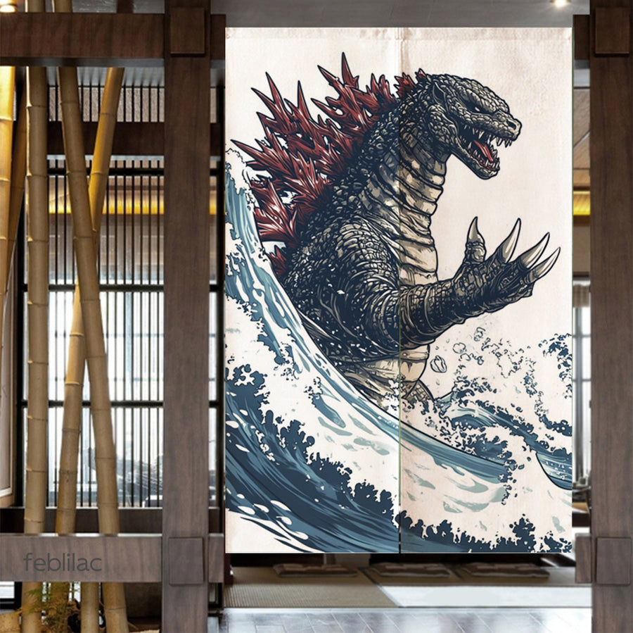 Feblilac Japanese Wave Monster Door Curtain - view 4