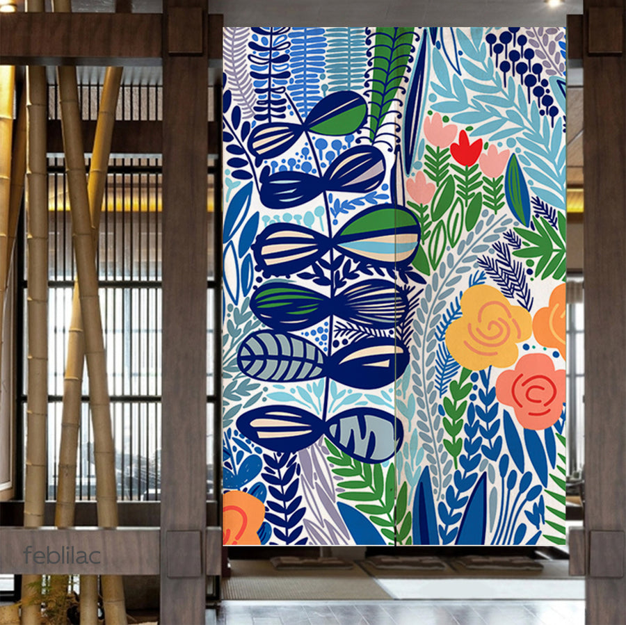 Feblilac Tropical Leaves Door Curtain - view 4