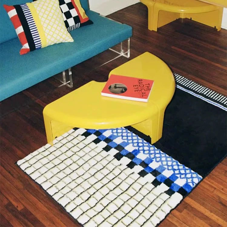 Feblilac Hong Kong Retro American Color Contrast Bedroom Rug Long Runner - view 4