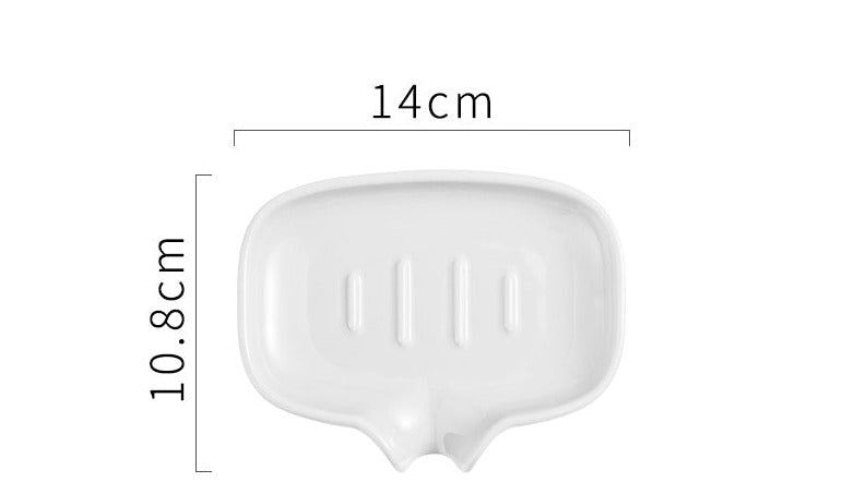 Feblilac Ceramic Cat-Ear Shape Soap Holder for Bathroom