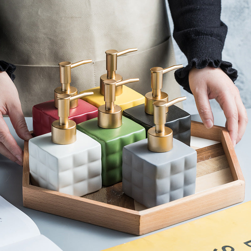 Ceramic Soap Dispenser, Cube Bottle for Kitchen Bathroom - view 2