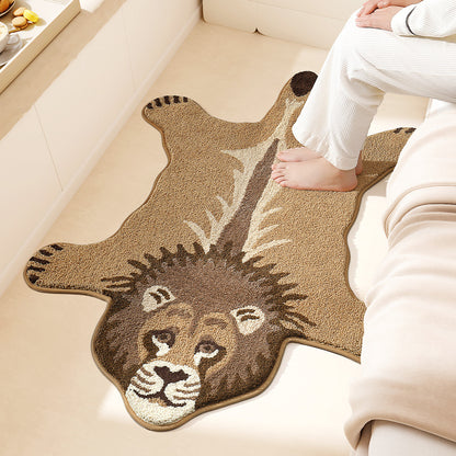 Feblilac Cartoon Animals Tiger Tufted Bath Mat