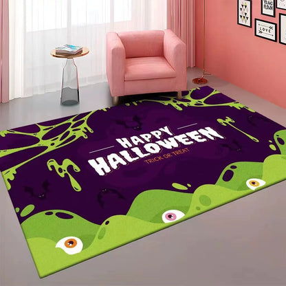 Feblilac Green Black Halloween Horror Ghost Festival Handmade Tufted Acrylic Livingroom Carpet Area Rug