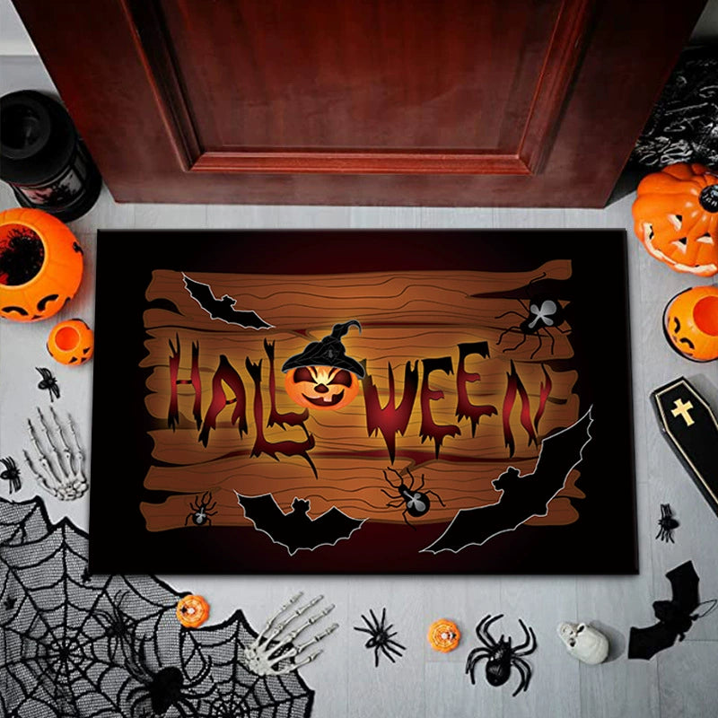 Feblilac Halloween Pumpkin Lamp Pumpkin PVC Coil Door Mat