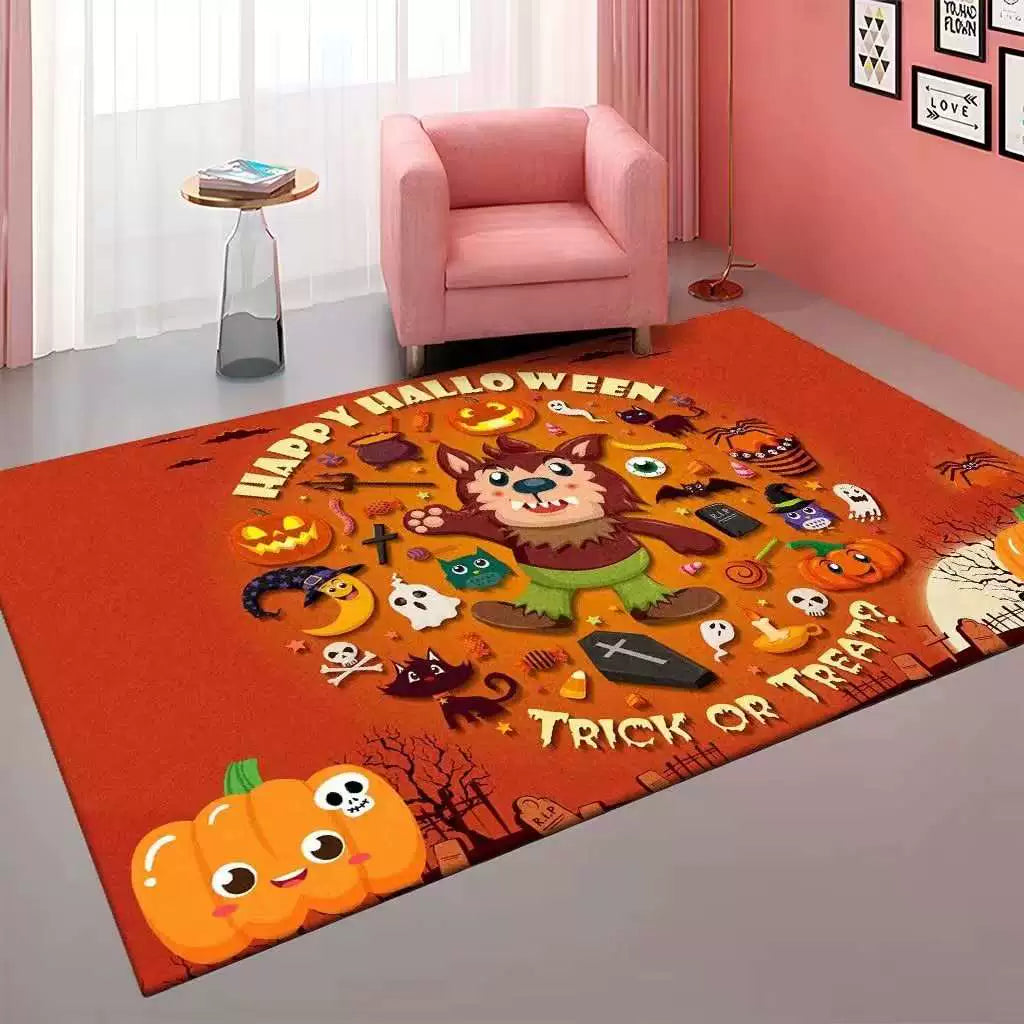 Feblilac Happy Halloween Horror Ghost Festival Handmade Tufted Acrylic Livingroom Carpet Area Rug