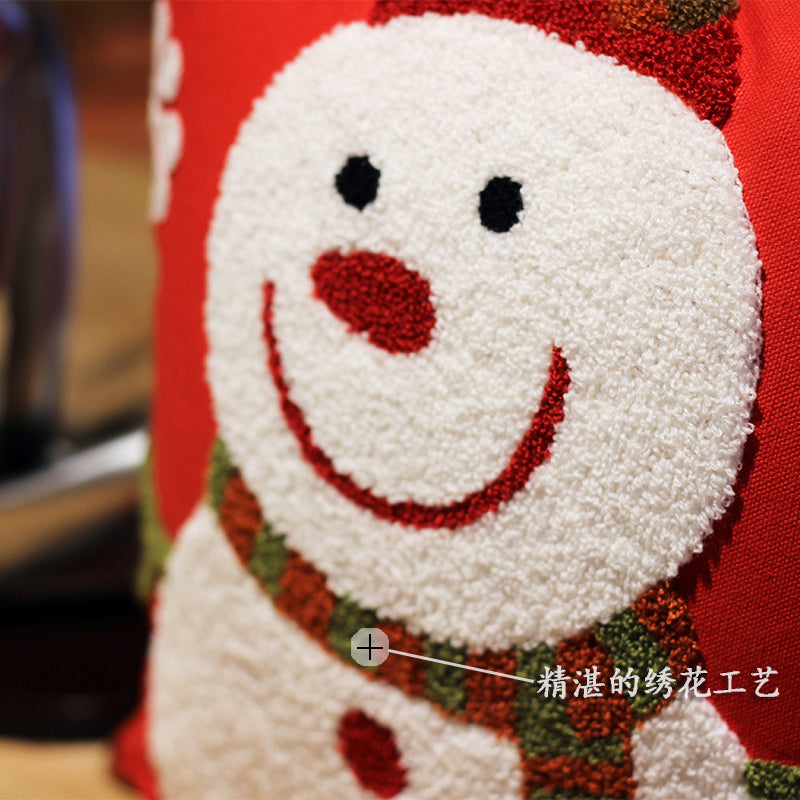 Embroidered flower bedside pillow, cute cartoon office cushion, American home sofa, New Year's Christmas gift - view 2