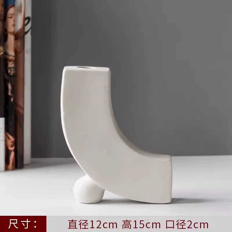 Feblilac Water Stone Ficus Ceramic Vase Ornament Living Room Flower Arrangement Entrance TV Cabinet Green Plan - view 30