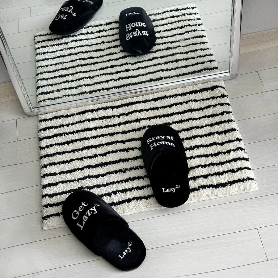 Feblilac Personalized StripedTufted Bath Mat