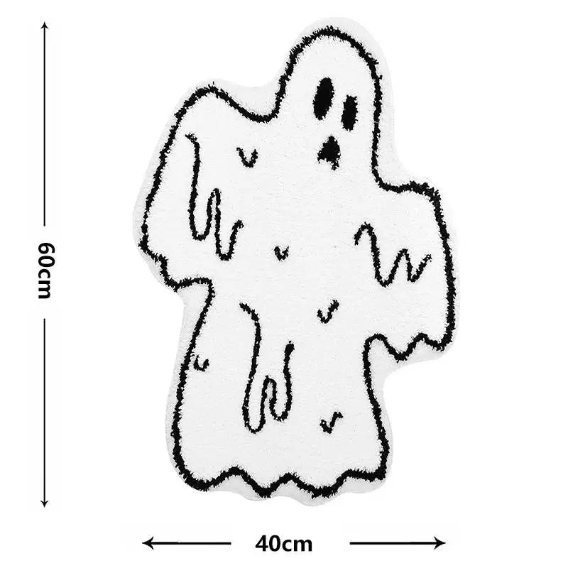 Feblilac White Ghost Tufted Bath Mat