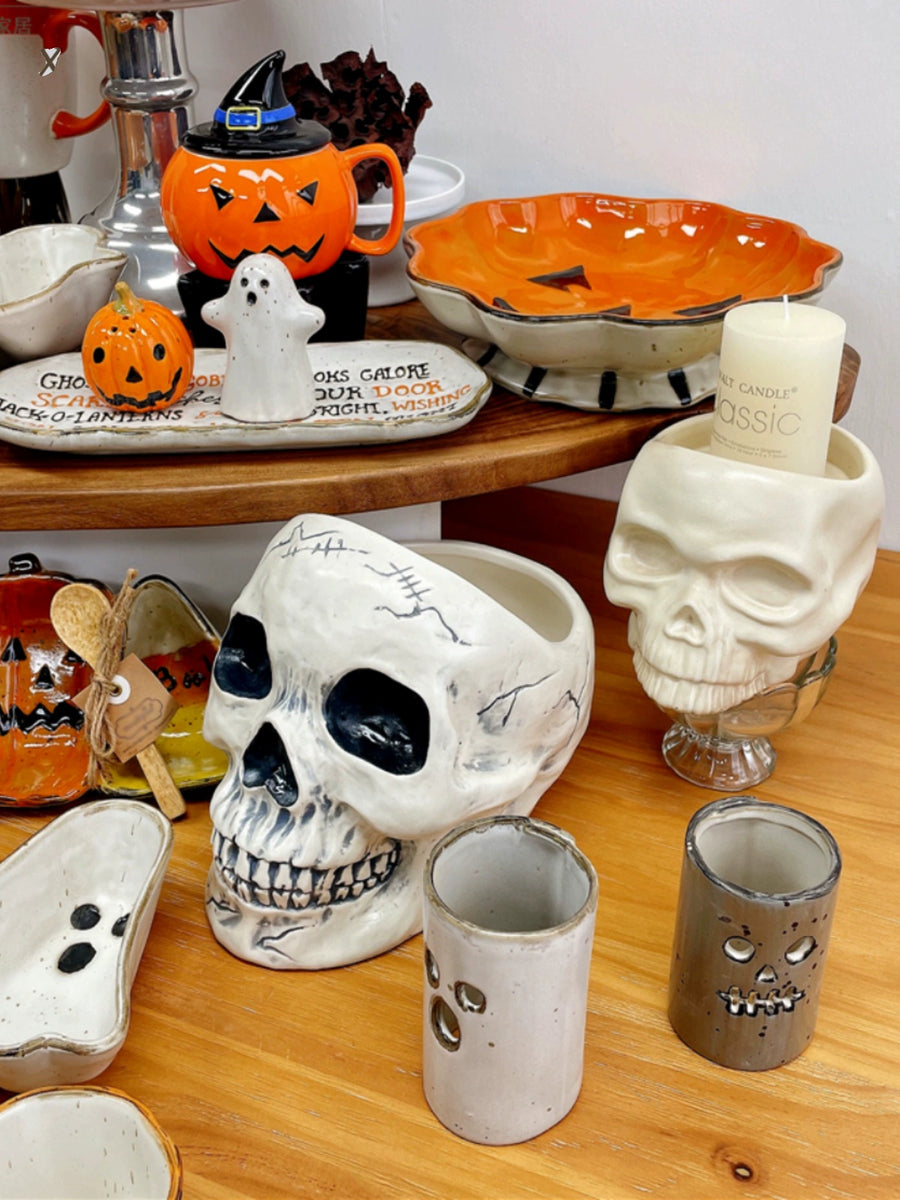 Feblilac Halloween Décor Ceramic Plate Pumpkin Imp Plate Imp Bowl - view 2