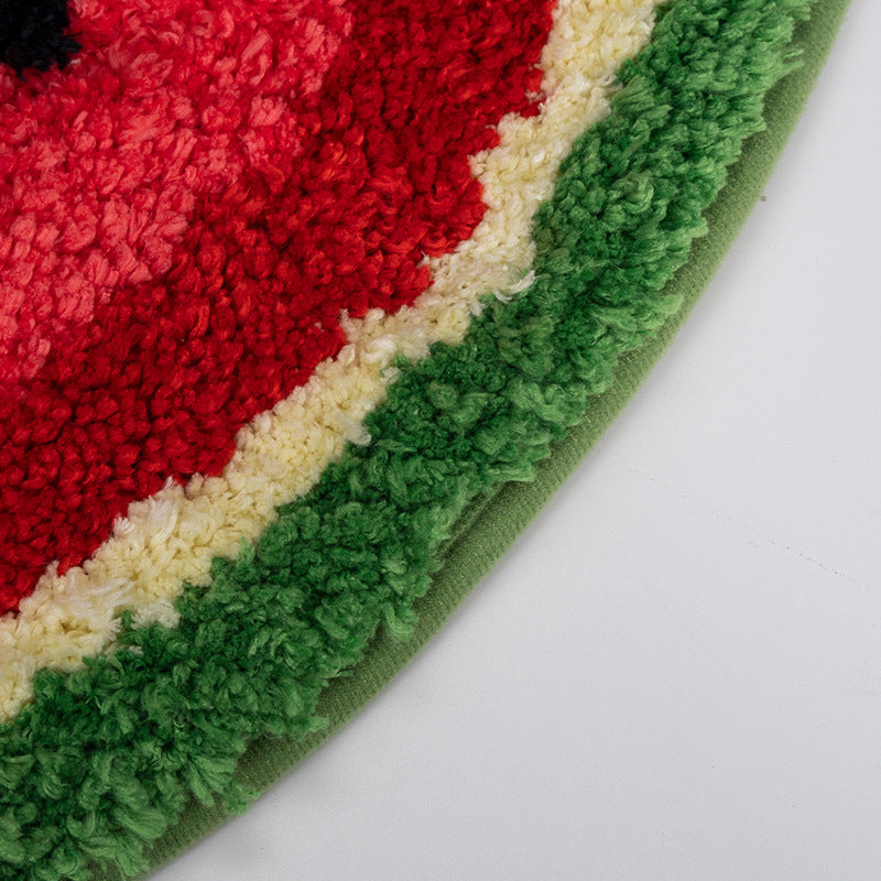 Feblilac Cute Watermelon Bath Mat, Cartoon Fuit Bathroom Rug, Soft Flush Non-Slip Water Absorbent Mat - view 3