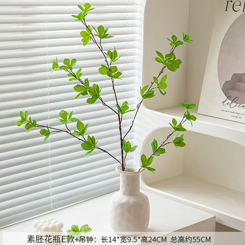 Feblilac Water Stone Ficus Ceramic Vase Ornament Living Room Flower Arrangement Entrance TV Cabinet Green Plan - view 25