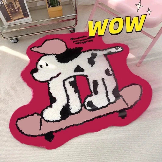 Feblilac Cute Cat and Dog Tufted Bath Mat