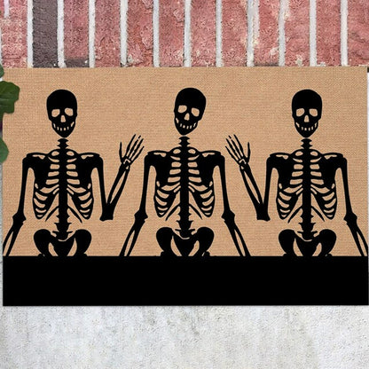 Feblilac Halloween Skull PVC Coil Door Mat