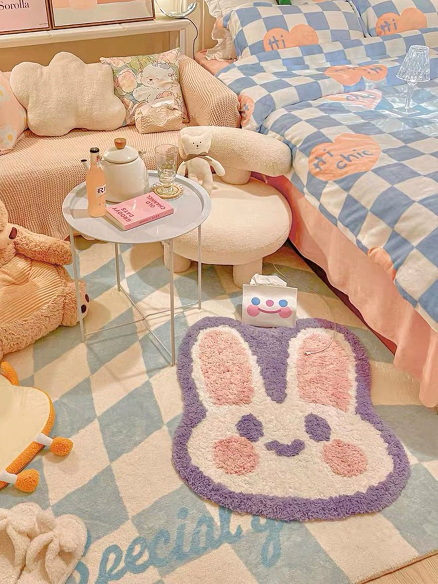 Feblilac Bubble Capsule Rabbit Tufted Bath Mat