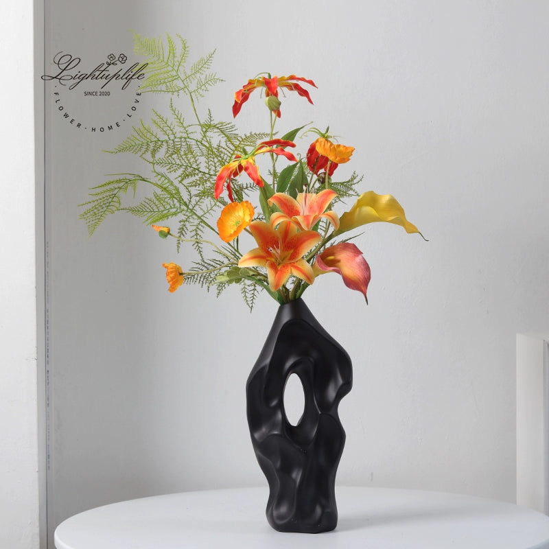 Feblilac Yamagata Vase Ornament, Living Room Entrance Decoration, Chinese Retro Design, Pottery Pot Ceramic Fl - view 38
