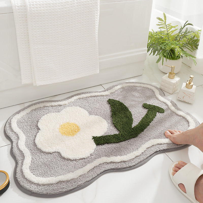 Feblilac Back To Nature Flower Bath Mat Home Decor