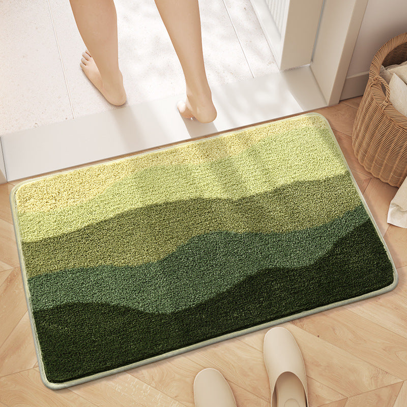 Feblilac Green Wave Ocean Bath Mat Rug