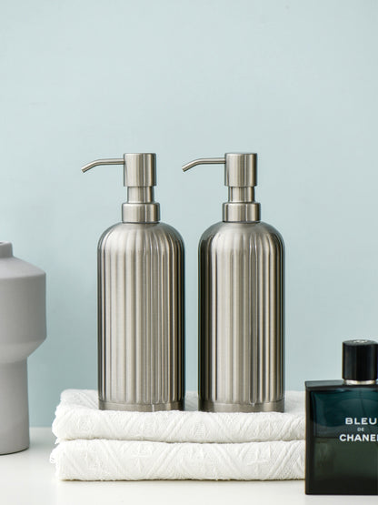 Stainless Steal Soap Dispenser, Iron Pump Bottle for Liquid Soap, Silver Bottle