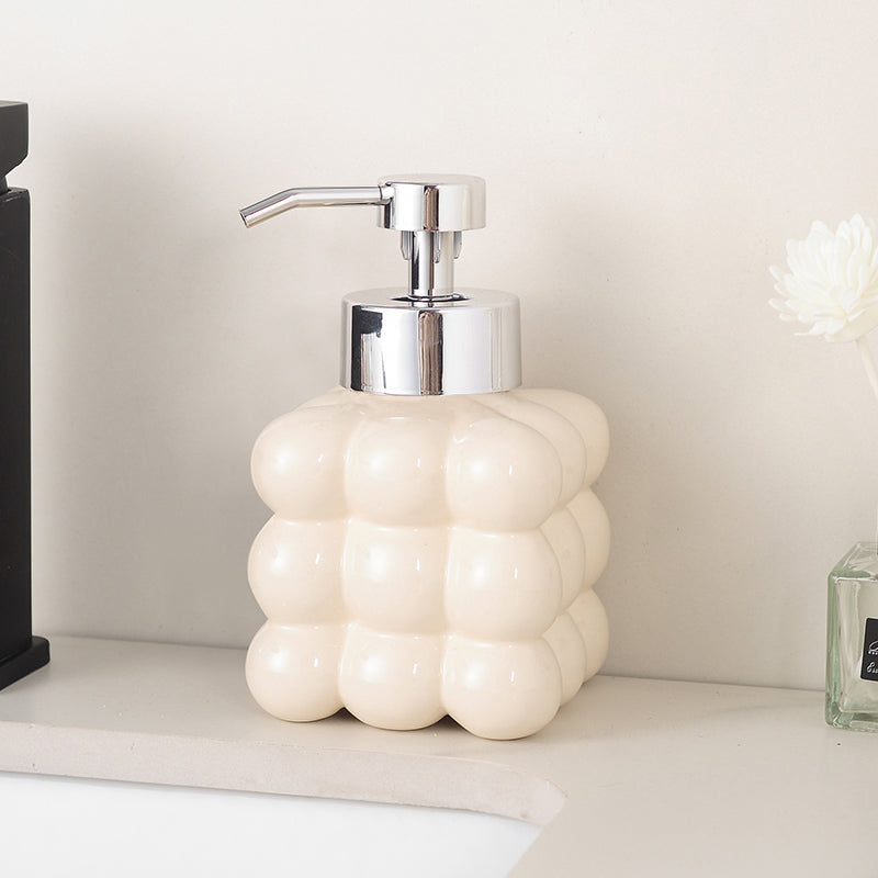 Ceramic Bubble Shape Soap Dispenser, Liquid Soap Pump Bottle