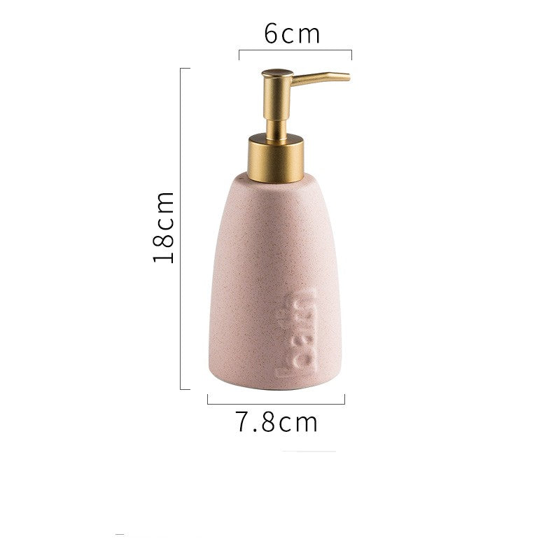 Solid Color Ceramic Soap Dispenser, BATH Bottle for Bathroom Shampoo Liquid Shower Gel