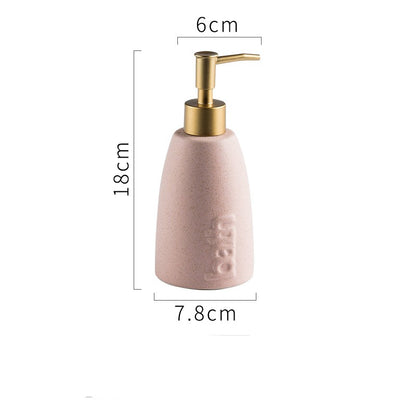 Solid Color Ceramic Soap Dispenser, BATH Bottle for Bathroom Shampoo Liquid Shower Gel