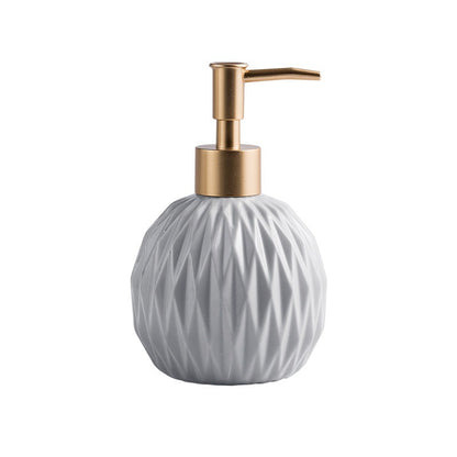 Ceramic Soap Dispenser, Round Bottle for Kitchen Bathroom