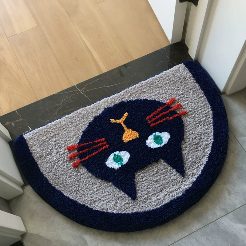 Feblilac Blue Totoro Tufted Bath Mat