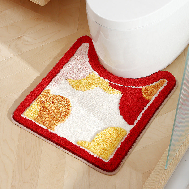 Red and Orange Flowers Tufted Bath Mat - view 2